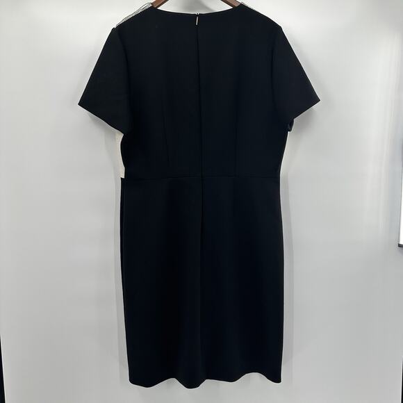 BOSS Hugo Boss Dress Womens 14 Dapena V-Neck Colorblock Sheath Career Capsule - Picture 4 of 12